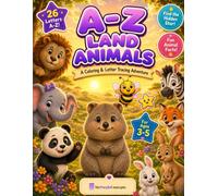 A-Z Land Animals Coloring and Activity Book: 26 Animals to Color, Trace & Explore - A Letter Tracing & Hidden Star Search Adventure for Kids Ages 3-5 (Buzzle's Alphabet Adventures)