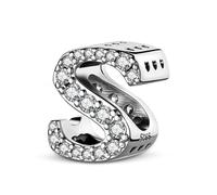 A-Z Letter 925 Sterling Silver Charm Compatible con pulseras y Collares Europeos con pulseras Pandora