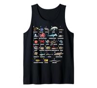 A-Z Ocean Life Alfabeto Criaturas Marinas Exploración Camiseta sin Mangas