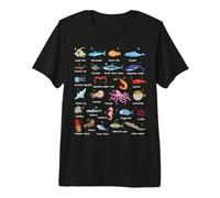 A-Z Ocean Life Exploration - Alfabeto de Criaturas Marinas Camiseta Premium