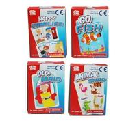 A - Z Pack 4 Juegos de Cartas clásicos para niños Viajes para niños Diversión Soltera Animal Snap Go Fish