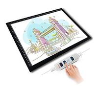 A1 A2 Mesa De Luz Dibujo LED Tablero De Luz Dibujo Super Delgado Y Brillo Ajustable, Mesas De Luz Para Calcar LED Light Tracing Pad Con Cable USB Para Artistas, Animación, Bocetos, Diseño,Negro,A2