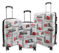 A1 FASHION GOODS City of London - Maletas expandibles de 4 ruedas con estampado de ciudad de Londres, multicolor, Set of 3 Sizes (S+M+L), Maleta