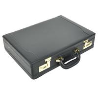 A1 FASHION GOODS Classic Attache Case - Maletín de piel sintética con doble cerradura, color negro, Black, Large