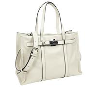A1 FASHION GOODS Cordelia - Bolso de mano de piel auténtica para mujer, bolso de hombro para el trabajo, viajes y compras, múltiples bolsillos, correa ajustable, blanco crema, Medium
