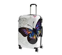 A1 FASHION GOODS Equipaje de 4 ruedas de policarbonato duro, ampliable, ligero, maletas de viaje, impresión de mariposa grande, multicolor, Large Check-in Size 28", Hardside Equipaje expandible sobre