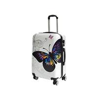 A1 FASHION GOODS Equipaje de 4 ruedas de policarbonato duro, ampliable, ligero, maletas de viaje, impresión de mariposa grande, multicolor, Medium Check-in Size 24", Hardside Equipaje expandible sobre
