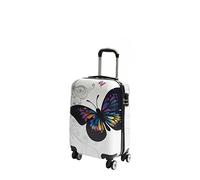 A1 FASHION GOODS Equipaje de 4 ruedas de policarbonato duro, ampliable, ligero, maletas de viaje, impresión de mariposa grande, multicolor, Small Cabin Size 20", Hardside Equipaje expandible sobre
