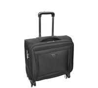 A1 FASHION GOODS Maleta de 4 ruedas para piloto, ligera, con cerradura TSA, tamaño de cabina, bolsa de viaje y negocios, Black, S, Carcasa suave para piloto con ruedas