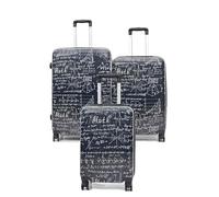 A1 FASHION GOODS Maleta de cuatro ruedas con impresión de maleta rígida para equipaje, matemáticas, números, álgebra, Black, Set x3 (C+M+L), Equipaje rígido expandible con ruedas giratorias
