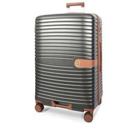 A1 FASHION GOODS Maleta rígida con 4 ruedas, ampliable, ligera, con bloqueo de dígitos marrón, gris, Large Check-in, Maleta
