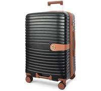 A1 FASHION GOODS Maleta rígida con 4 ruedas, ampliable, ligera, con bloqueo de dígitos marrón, negro, Medium Check-in, Maleta