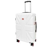 A1 FASHION GOODS Maletas rígidas ligeras con diseño de la bandera británica de 8 ruedas AC311, White, Medium Check-in 24", Equipaje rígido con ruedas giratorias