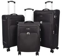 A1 FASHION GOODS Maletas ultraligeras expandibles suaves de 8 ruedas, bolsas de viaje Cuba, Black, set complet, Maleta