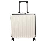 A1 FASHION GOODS Pilot Case - Maletín rígido para ordenador portátil, 4 ruedas, tamaño cabina, viaje de negocios, equipaje Scoot, Blanco roto., L, Maletín grande tamaño cabina Pilot Case