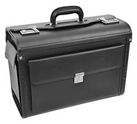 A1 FASHION GOODS Porto - Maletín profesional de piel sintética con cerradura, bolsa para documentos de negocios, color negro, Black, L, Estuche Pilot