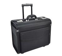 A1 FASHION GOODS Rolling Pilot Case Maletín profesional con ruedas, de nailon balístico, color negro, tamaño de cabina, bolsa de viaje de negocios, aviador, Black, L, Estuche Pilot