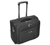 A1 FASHION GOODS Rolling Pilot Case TSA Lock - Maletín para portátil, tamaño de cabina, bolsa de viaje de negocios, Black, S, Soft Casing Rolling Pilot - Bolsa de negocios