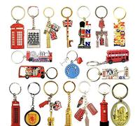 A1 Gifts British Souvenirs - 10 llaveros de Londres con iconos de Gran Bretaña, recuerdo de Reino Unido, llavero de metal famoso de Inglaterra, llavero de Londres, Color Multi, Mix sizes