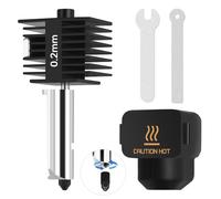 A1 Mini Hotend de Alta Temperatura 0.2mm con Ranura y Llaves+Boquilla de Hardened Steel+Bloque calefactor de Latón Cromado+Calcetín de Silicona Compatible with Bambu Lab A1&A1 Mini Impresoras 3D