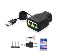 A11CS RJ45 1 a 2 adaptadores - Distribución de red Ethernet de 2 puertos, alimentado por USB, para acceso simultáneo a Internet a través de cable LAN