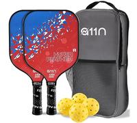 A11N HyperFeather R - Juego de 2 raquetas con 4 bolas de exterior y 1 mochila, color azul y rojo