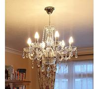 A1A9 Lámpara de Araña de Cristal Maria Theresa, Lámpara de Techo de Cristal K9 Transparente con 6 Brazos, Elegantes Luces Colgantes Modernas para Comedor, Sala de Estar, Pasillo, Escalera, Bar