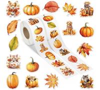 A1diee Calcomanías de calabaza, perros, gatos, 1000 unidades, lindos animales, otoño, hojas de arce, calcomanías para recompensa, álbumes de recortes, portátiles, recuerdos de fiesta, ventanas,