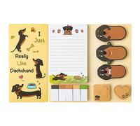 A1DIEE Juego de 550 hojas de notas adhesivas de perro salchicha, con texto en inglés "I Just Really Like Dachshund", blocs de notas para escritura, lindo perro, marcador de página adhesivo, blocs de