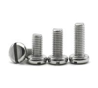 A2-70 304 Stainless Steel M10 12/14/16/18-60MM Slotted Round Head Slot Column Cheese Screw Bolt 5Pcs(16mm)