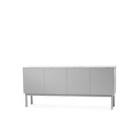 A2 Aparador Beam Gris claro. base gris claro. panel superior en mármol carrara