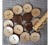 A2 - Botones de costura, 16 unidades, redondos, 2 agujeros de 30 mm, botones de coco, botones de costura, botones de coco, botones grandes de coco, respetuosos con el medio ambiente.