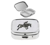 A29 Showjumper acabado negro hecho de fino peltre inglés en un pastillero con espejo para 2 días