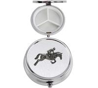 A29 Showjumper - Pastillero con acabado negro hecho de peltre inglés fino en un espejo de 3 secciones