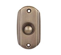 A29 Timbre de latón con cable con botón en acabado de latón antiguo, timbre decorativo vintage con fácil instalación