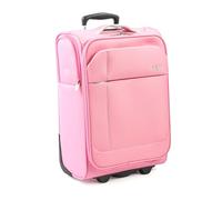A2B Maleta de Mano Ligera de 19" en Cabina - Equipaje Extra pequeño de Carcasa Blanda con 2 Ruedas giratorias | Ideal para Viajes, cruceros, Trenes, estadías en hoteles AB006 (Rosa/Gris Claro)