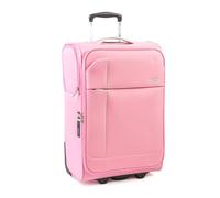 A2B Maleta ligera - Equipaje de carcasa suave con 8 ruedas giratorias | Ideal para viajes, en cruceros, trenes, estancias de hotel, estancias, villas y vacaciones de cabaña, Rosa/gris claro, S