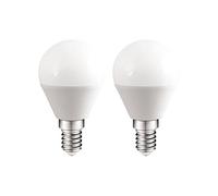 A2BC LED Lighting - Pack 2x Bombillas esféricas E14 6W luz neutra (4200K) 470 Lm