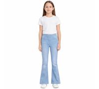 A2Z 4 Kids Chicas Denim Jeans Comodidad Estirar Jeggings Campana Bottom - Jeans JN36 Light Blue._7-8