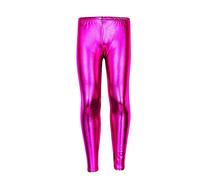 A2Z 4 Kids Chicas Leggings Metálico Shiny Disco Moda Bailar - Metalic Legging Pink 2-3