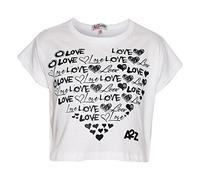 A2Z 4 Kids Chicas Top Niños Amar Stylish Moda - New Crop Top Love White 9-10
