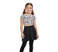 A2Z 4 Kids Conjunto De Top Corto con Estampado De Grafiti Y Falda Skater - Love Graffiti Crop & Skirt Set 9-10
