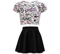 A2Z 4 Kids Conjunto De Top Corto con Estampado De Grafiti Y Falda Skater - Love Graffiti Crop & Skirt Set 11-12