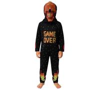 A2Z 4 Kids Disfraz de esqueleto Game Over para niños y niñas, disfraz de Halloween con máscara de calavera con capucha, disfraz de esqueleto Game Over 6-8