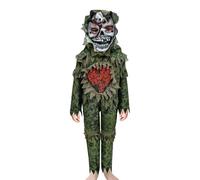 A2Z 4 Kids Disfraz de monstruo zombi de pantano para niños y niñas, disfraz de Halloween con máscara, disfraz de terror verde aterrador, disfraz de monstruo del pantano 12-14