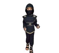 A2Z 4 Kids Disfraz de ninja de Halloween para niños y niñas, disfraz de guerrero negro, disfraz de ninja 12-14
