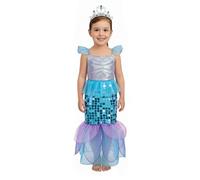 A2Z 4 Kids Disfraz de sirena para niñas con corona de lentejuelas brillantes, disfraz de sirena 9-11