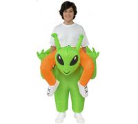 A2Z 4 Kids Disfraz inflable de alienígena para niños y niñas, disfraz de alienígena verde, disfraz de Halloween, fiesta escolar, festivales, con caja de batería de ventilador y USB, talla única para
