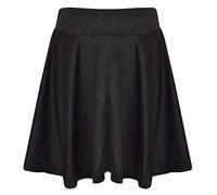 A2Z 4 Kids Girls Sencilla Falda Skater Camuflaje para la Escuela Moda- Plain Skater Skirt Black 3-4
