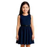 A2Z 4 Kids Girls Sencillo Vestido Patinador Fiesta - New Skater Dress Navy 9-10